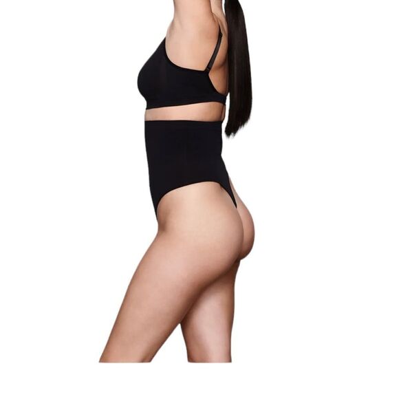 SKIMS High Waist Core Control Sculpt Thick Waistband Shaping Black Thong - Picture 4 of 10